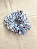 Blue cherry Gingham Scrunchie