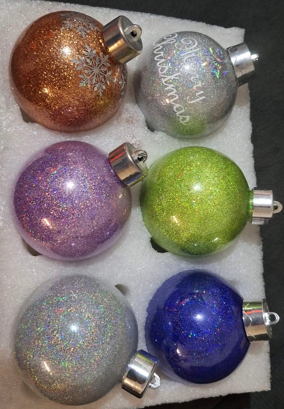 Christmas Glitter Baubles PERSONALISED