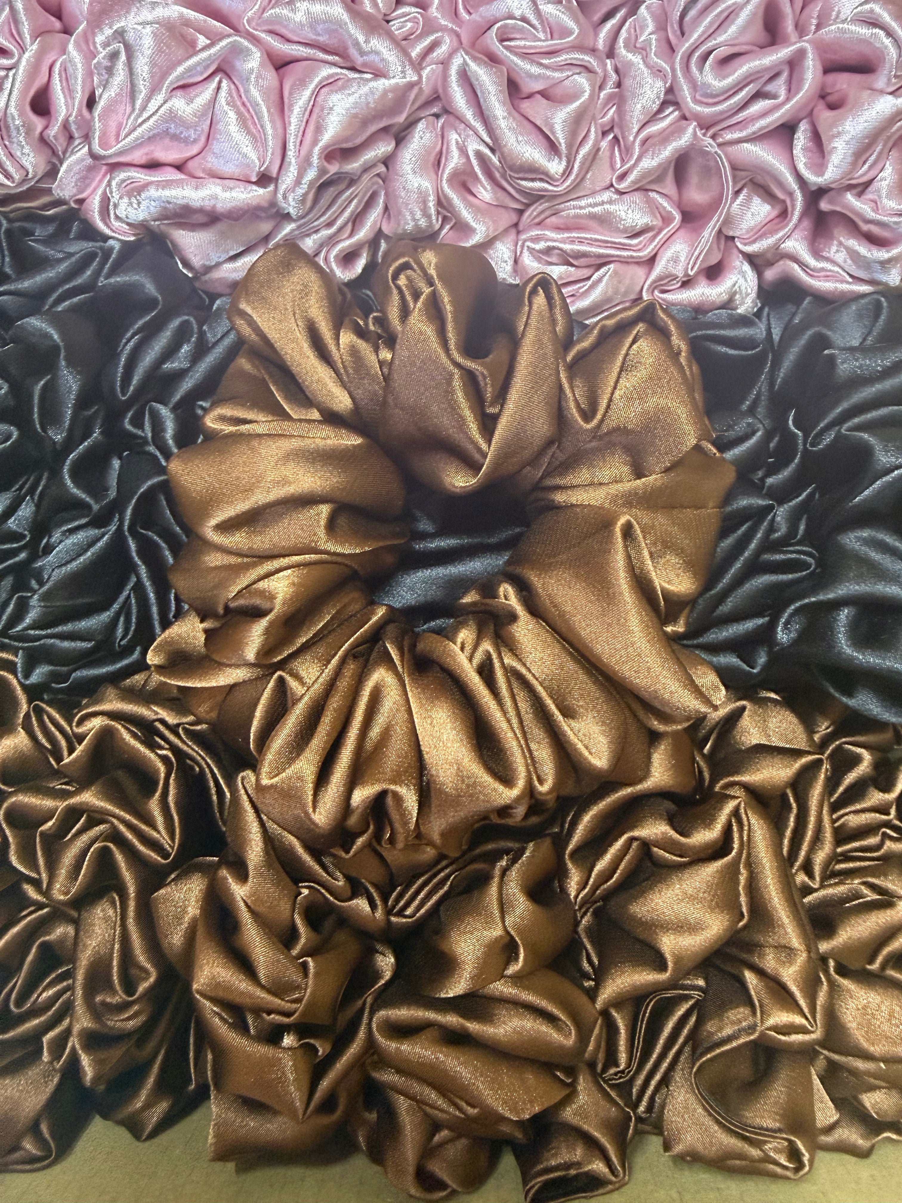 Chocolate Satin Scrunchie